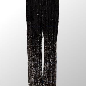 Zara Black Sequined Fringe Trousers